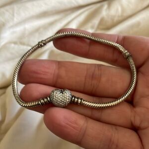 Pandora pave heart clip moments bracelet